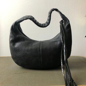 Banana Republic 100% Leather Black Hobo Shoulder Bag Purse